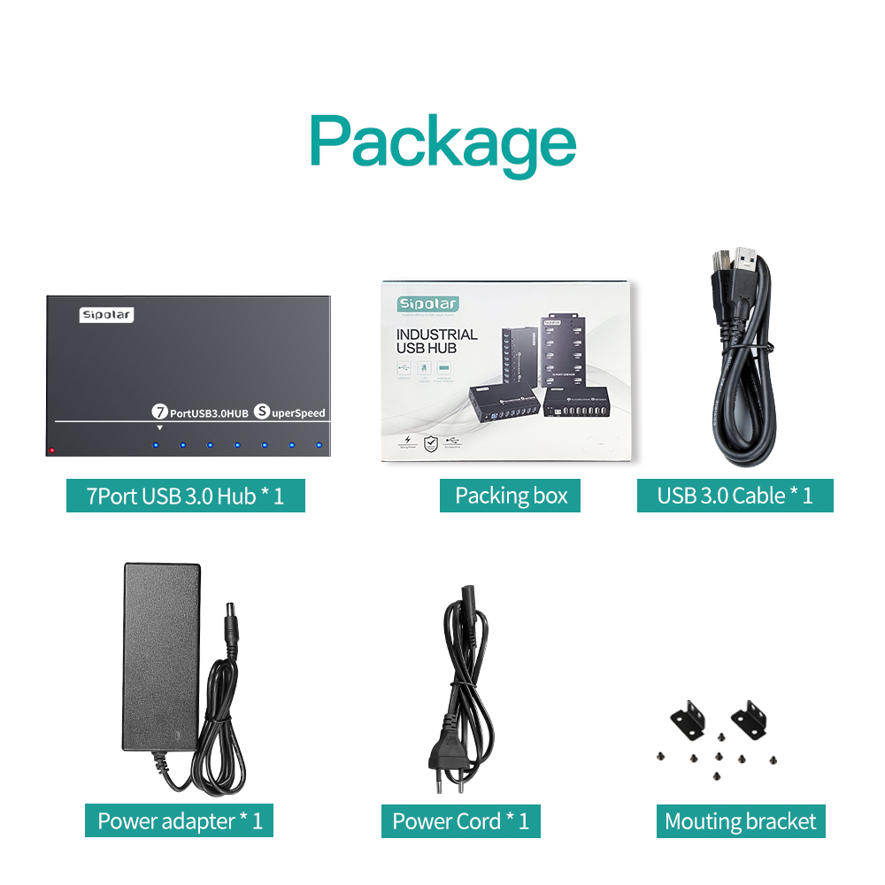 A173 7 Ports USB3.0 Metal Indu - Usb Hub review and price